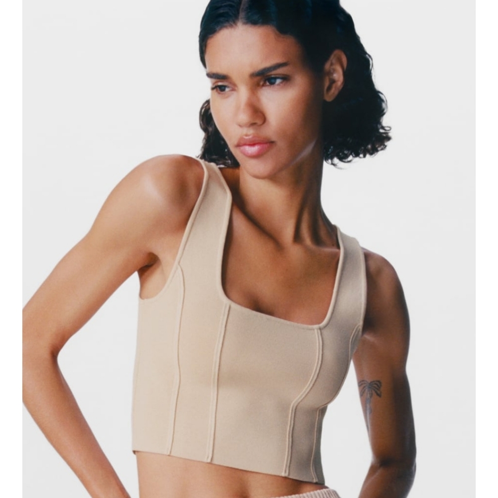 Zara crop top, tan color in size M